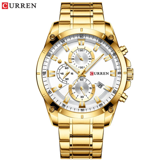 ساعة ذهبية بلاتينية جميلة للرجال (Premium Quality Men's Watch) US Arabia