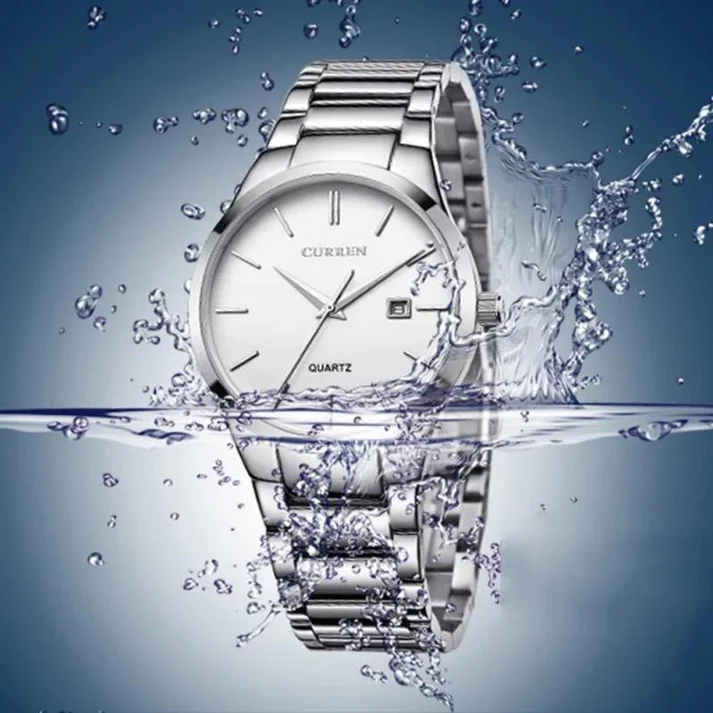 CURREN Original Brand Stainless Steel Band Wrist Watch For Men With Brand (Box & Bag)-8106 US Arabia