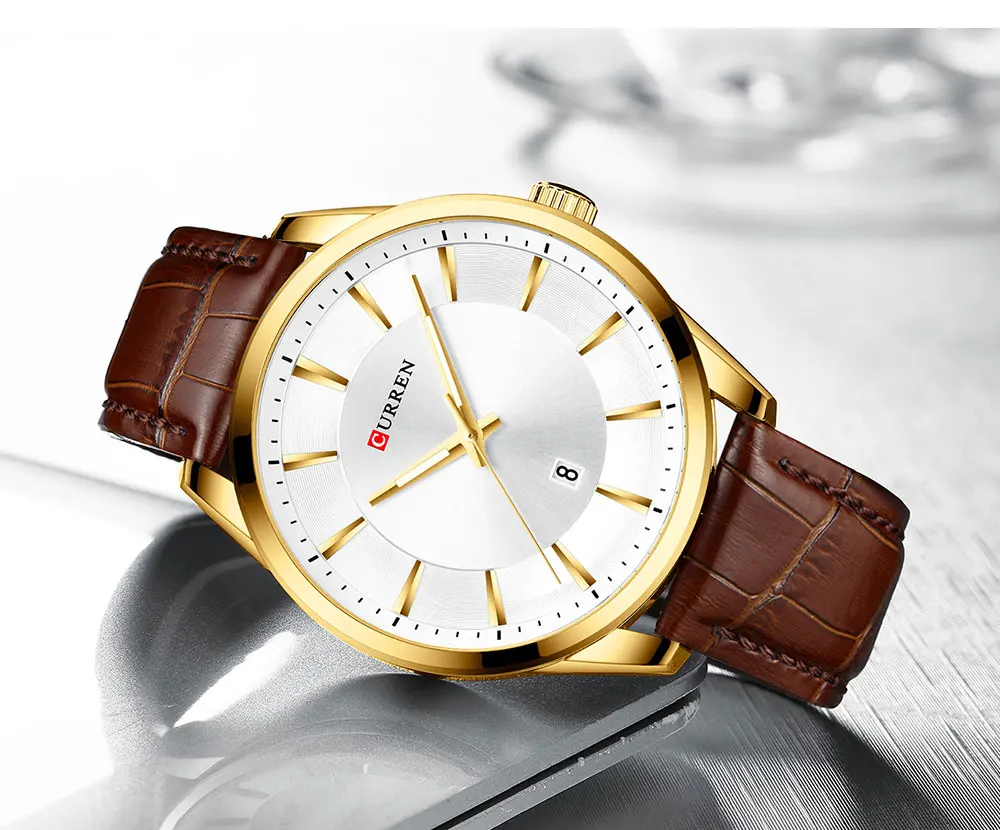 CURREN Original Brand Leather Straps Wrist Watch For Men With Brand (Box & Bag)-8365 US Arabia