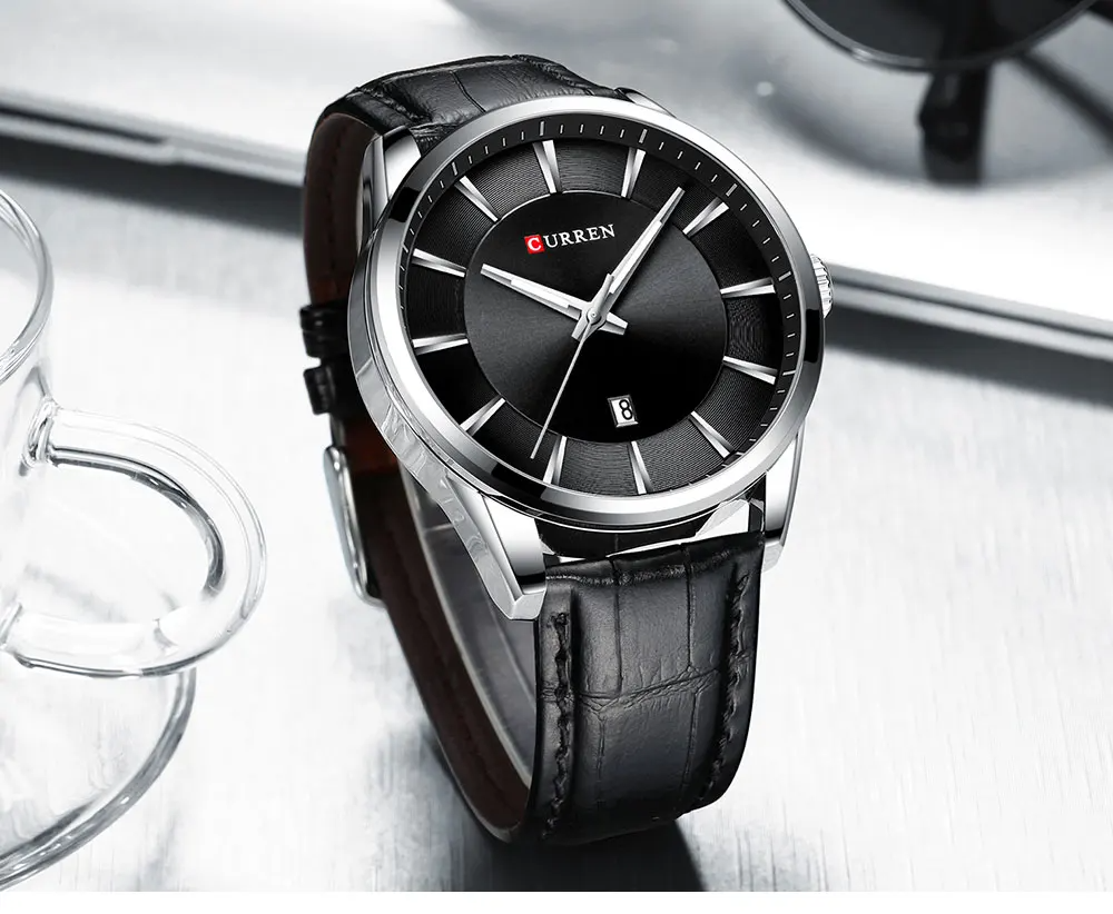 CURREN Original Brand Leather Straps Wrist Watch For Men With Brand (Box & Bag)-8365 US Arabia