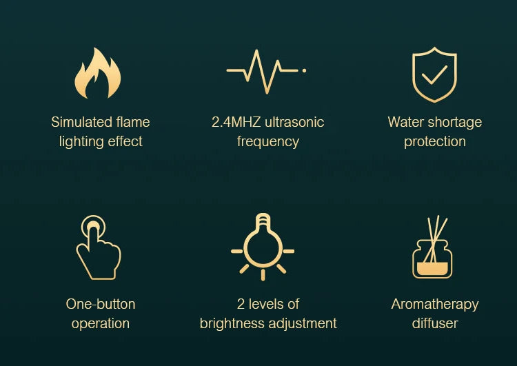 KINSCOTER Aroma Diffuser Air Humidifier Ultrasonic Cool Mist Maker Fogger Led Essential Oil Flame Lamp Difusor DesiNest