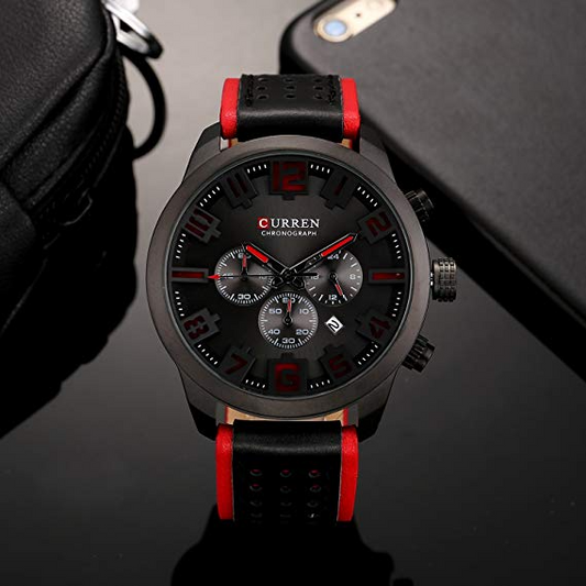 CURREN Leather Straps Wrist Watch For Men (Box)-8289 US Arabia