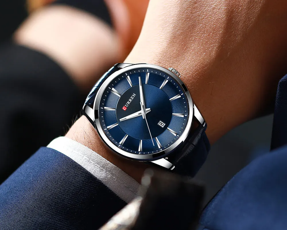 CURREN Original Brand Leather Straps Wrist Watch For Men With Brand (Box & Bag)-8365 US Arabia