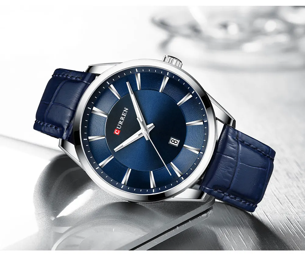 CURREN Original Brand Leather Straps Wrist Watch For Men With Brand (Box & Bag)-8365 US Arabia