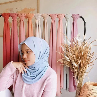 Muslim Chiffon Hijab Scarf Women Long Solid Color.
