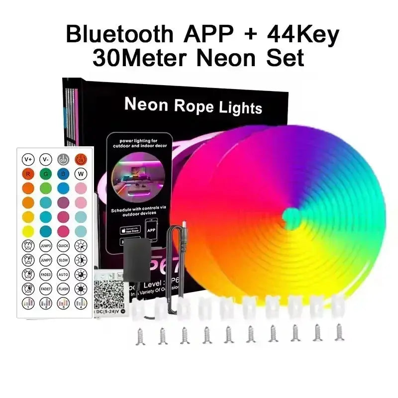 Dc 24V Rgb Neon Led Lights Strip 15M 30M 10 M.