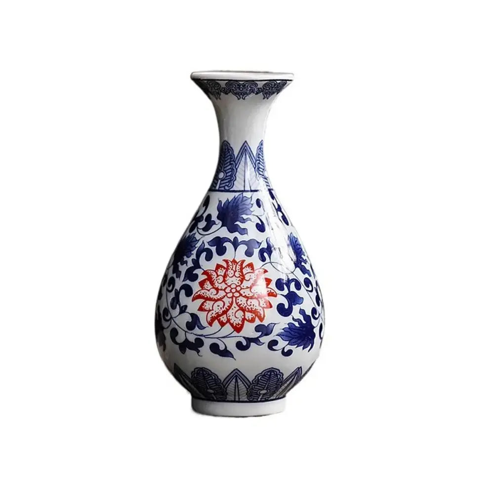 Classic Blue and White Small Porcelain Vases-traditional style.