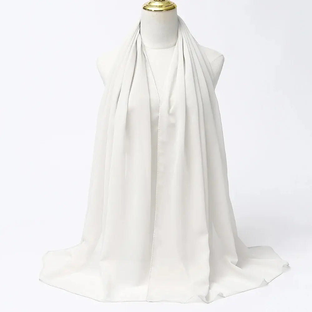 Muslim Chiffon Hijab Scarf Women Long Solid Color.