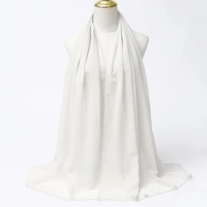 Muslim Chiffon Hijab Scarf Women Long Solid Color.