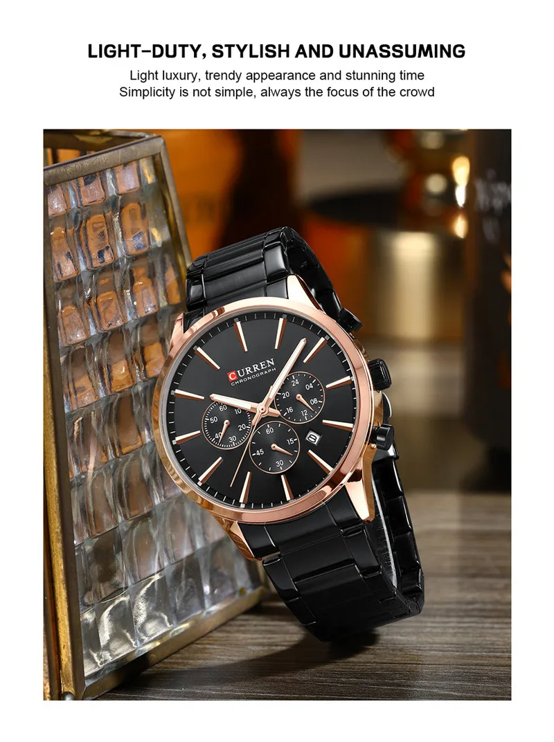 CURREN Stainless Steel Watch For Men With Brand Box US Arabia