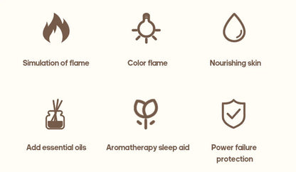 KINSCOTER Essential Oil Aroma Diffuser Flame Air Humidifier Ultrasonic Cool Mist Difusor with  RGB Realistic Fire Night Light DesiNest