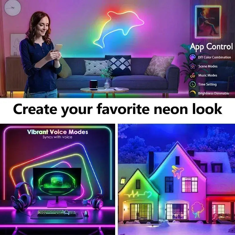 Dc 24V Rgb Neon Led Lights Strip 15M 30M 10 M.