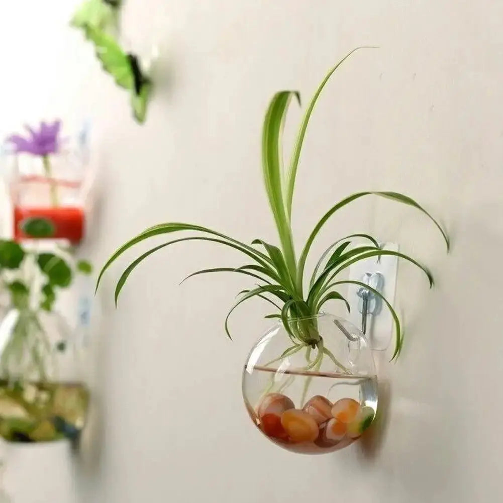 Wall-Hanging Fish Bowl Acrylic Plexiglass Fish Bowl Aquarium Vase Flower Ornament Fish Tank Home Fish Plant Tank Pet Clear Y6R2.