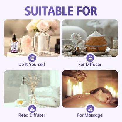100ml/60ml/30ml/Lavender essential oil humidifier aroma diffuser multifunctional essential oil multi-purpose moisturizing DesiNest