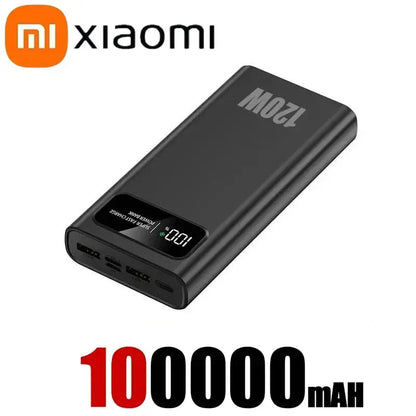 Power Bank Super Fast Charging Battery High Capacity 120W 200000mAh.