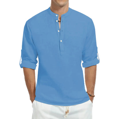 Casual shirts, loose cotton men's shirts, fashionable.