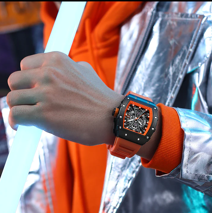 CURREN Original Brand Rubber Straps Wrist Watch For Men With Brand (Box & Bag)-8438 US Arabia